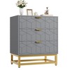 Modern Nightstand with 3 Drawers, Wooden Accent End Table with Metal Legs, Sofa Side Table for Small Space, 3 Drawer Dresser for Bedroom - 2 of 4
