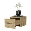 Kumasinova Floating Wooden Nightstand with Top Shelf,Wall-Mounted Night Stand with Drawers,Space Saving Bedside Table for Bedroom - 4 of 4