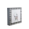Raz Imports 10" Decorative Black and White Duckling Drawing on Plaid Wall Art - 2 of 3