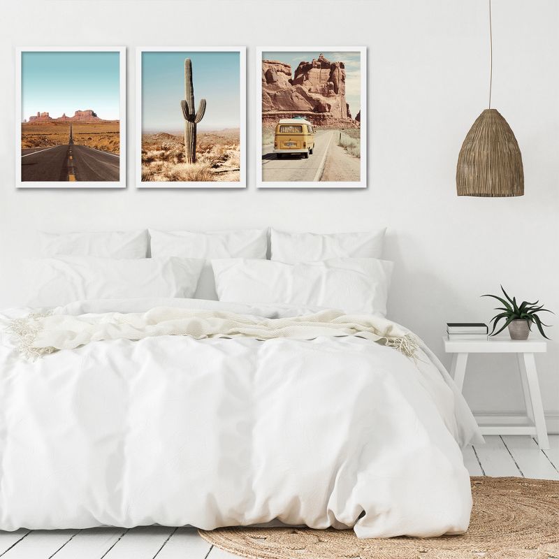Americanflat Botanical Landscape (Set Of 3) Triptych Wall Art Desert Drives Photography By Tanya Shumkina - Set Of 3 Framed Prints, 3 of 7