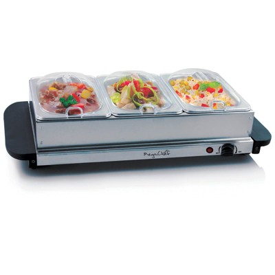 MegaChef Buffet Server & Food Warmer With 3 Sectional Trays