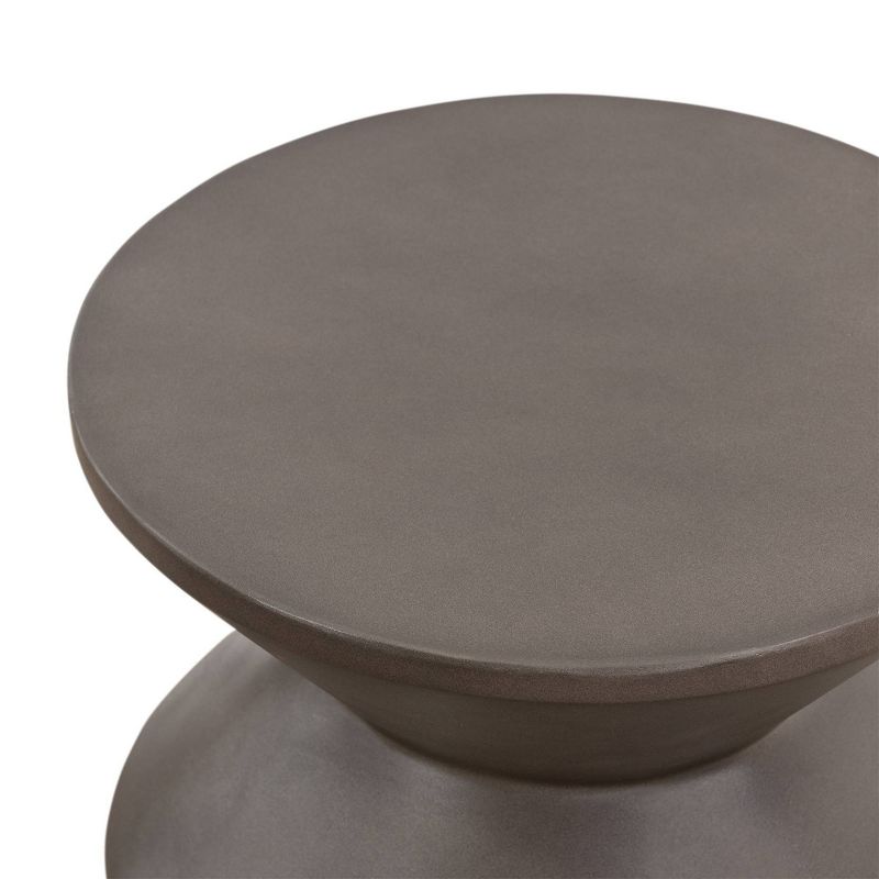 Lizzie Concrete End Accent Stool Table Gray - Armen Living, 5 of 10
