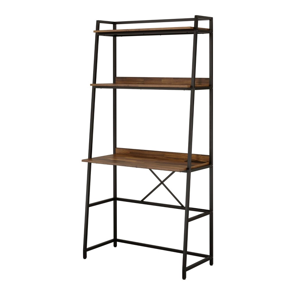 Maybole Writing Desk with Bookcase, USB Plug, Steel Frame - HOMES: Inside + Out