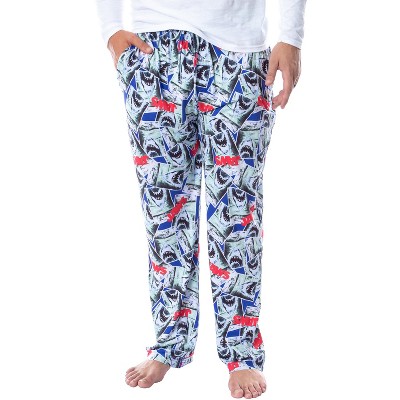 Jaws Mens' Classic Film Movie Poster Tossed Print Sleep Pajama Pants  (small) Blue : Target