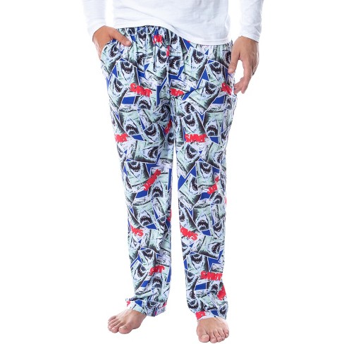 Jaws Mens' Classic Film Movie Poster Tossed Print Sleep Pajama Pants ...