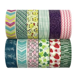 Wrapables Washi Tapes Decorative Masking Tapes, Set of 12 - 1 of 4