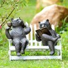 SPI Home Hipster Bears on Bench Garden Sculpture – Whimsical Metal Animal Art, Outdoor Décor with Vintage Charm, 9.5" Tall - 2 of 3
