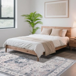 Washable Vintage Rug, Traditional Medallion Carpet with Non-Slip Backing, Stain Resistant Area Rug for Living Room & Home Office - 1 of 4