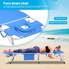 PAGED Outdoor Patio Chaise Lounge Chair, 3-in-1 Heavy Duty Tanning Chair with Face Hole and 5-Position Folding for Portable Lay Flat Beach, Pink - 3 of 4