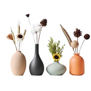 NotArt Nordic Macaron Ceramic Vases - Frosted Texture, Waterproof, Pastel Colors for Home Office - 1 of 4