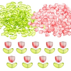 Unique Bargains Jewelry Making Craft Embellishments Tulip Flower Crystal Glass Beads - 1 of 4