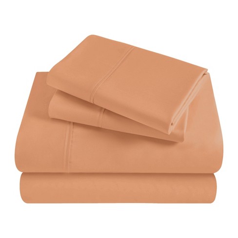 Premium Cotton 300 Thread Count Solid Deep Pocket Bed Sheet Set by Blue Nile Mills - image 1 of 4