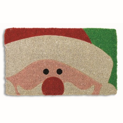 tagltd 1'6" x 2'6" Large Santa Face Rectangle Indoor and Outdoor Coir Door Welcome Mat Multicolored