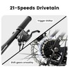 NAYSAYE 24 Inch Mountain Bike 21 Speed Full Suspension Steel Frame Adult Bike for Trail Riding, Gray, 68.9"*22.4"*46.1" - 4 of 4