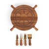 Toscana Helmsman Lazy Susan Cheese Board with Tool Set Acacia and Gold - 4 of 4