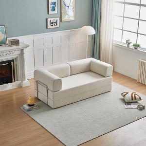 74" Modern 3-Seater Corduroy Sofa Bed with Tri-Fold Design, Ergonomic Comfort & Easy Assembly for Compact Living Rooms and Apartments - 1 of 4