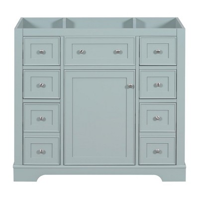 36'' Bathroom Vanity, Bathroom Sink Vanity With Adjustable Shelves, Drawer Divider, 6 Drawers
