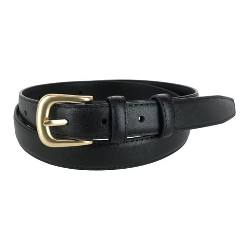 CTM Women's Leather Adjustable Belt with Statement Buckle - image 1 of 3