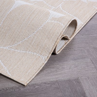 Natural Floral Flat Woven Synthetic Indoor/Outdoor Area Rug 8x10