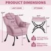 Lazy Chair with Ottoman, Reading Chair with Armrests and A Side Pocket, Modern Lounge Leisure Sofa Armchair - 3 of 4