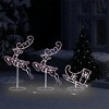vidaXL Christmas Reindeer & Sleigh White Acrylic Large - 3 of 4