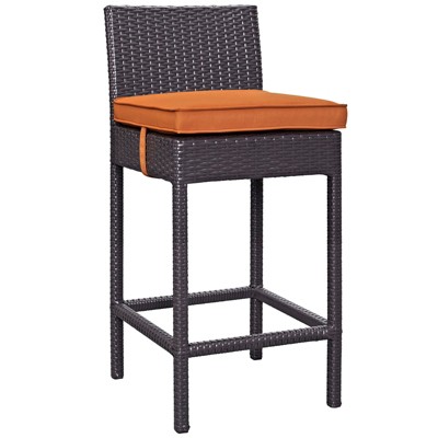 Modway Convene Outdoor Patio Fabric Bar Stool - Powder coated aluminum frame , PE rattanPP foot padPowder coated aluminum Weight capacity: 285