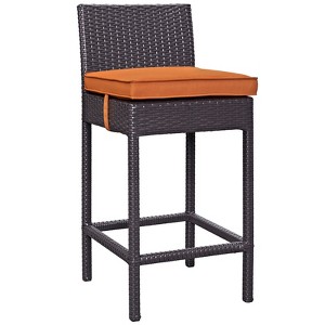 Modway Convene Wicker Rattan Outdoor Patio Bar Stool with Cushion - 1 of 1