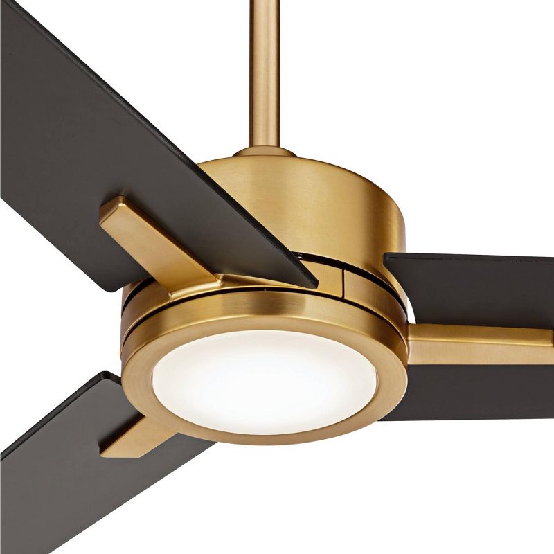 60" Casa Vieja Modern 3 Blade Indoor Ceiling Fan with Light LED Remote Soft Brass Black for House Bedroom Living Room Home Bedroom, 3 of 10