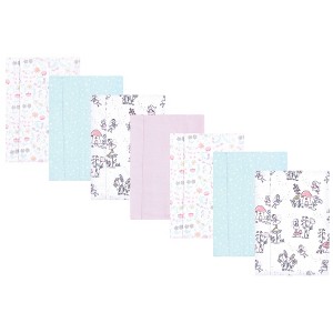 Hudson Baby Infant Girl Flannel Burp Cloth 7pk, Garden Fairies, One Size - 1 of 4