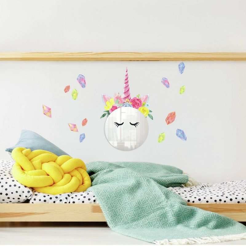 Floral Unicorn Mirror Wall Decal - RoomMates, 3 of 6