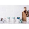 Design Imports Aqua Ceramic Jar Canister Set/3 - 3 of 4