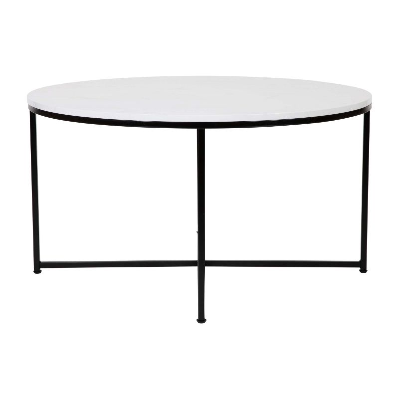 Merrick Lane Round Coffee Table Set - 3 Piece Coffee Table Set with Crisscross Frame - Coffee Table & 2 End Tables, 4 of 16