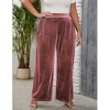 Plus Size Women Pants Elastic Waist Velvet Wide Leg Long Trousers - 2 of 4