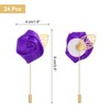 Unique Bargains Realistic Rose Boutonnieres Flower Pins for Wedding Ceremony 24 Pcs - 2 of 4