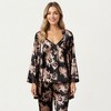 Anna-Kaci Lounge Women's 3-Piece Set Satin Baroque Print Pajama Cami with Matching Robe and Relaxed Straight-Leg Pants - 2 of 4