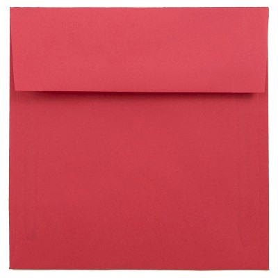 JAM Paper Brite Hue 7.5 X 7.5 Square Envelopes 50 per pack Red