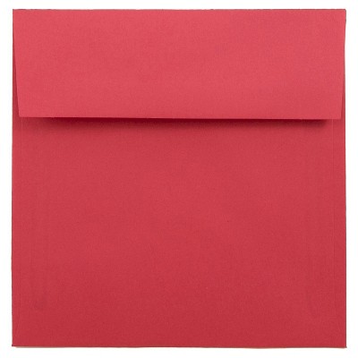 JAM Paper Brite Hue 7.5 X 7.5 Square Envelopes 50 per pack Red