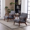 Sapphtopaz 1pc Mid-Century Modern Accent Chair Upholstered Sofa Lounge Chair with Solid Wood Frame, Living Room Chair Comfy Chair with Pillow - 2 of 4