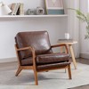 Arm Chair, Living Room Chairs With Solid Wood Frame, Curved Edges, Wooden Legs Modern Accent Upholstered Sofa Chairs For Living Room - 2 of 4