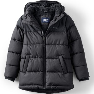 Lands' End Kids Fleece Lined Coat - Small - Black - 1 of 3