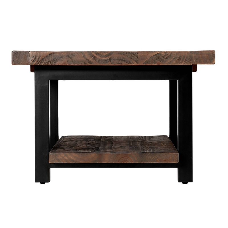 Pomona Cube Coffee Table Reclaimed Wood Rustic Natural - Alaterre Furniture, 5 of 10