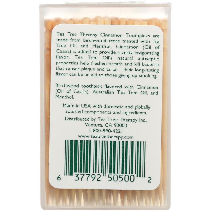 Tea Tree Therapy Cinnamon Toothpicks Infused with Tea Tree Oil and Menthol - Case of 12/100 ct, 3 of 7
