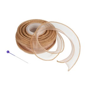 Unique Bargains Satin Sheer Organza Glitter Shimmer Lightweight Decorative Ribbon Trims - 1 of 4
