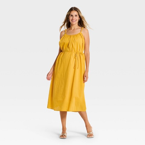Женские платья A New Day Women's Beaded Tie-Waist Maxi Dress - A New Day™ Yellow S