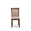 East West Furniture MZC0T01 Dining Chair Set of 2 - Cream Linen Fabric Seat and High Chair Back - Wire Brushed Linen White Finish (SET OF 2)` - 3 of 4