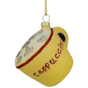 Northlight 4" Glittered Cappucino Glass Christmas Ornament - 1 of 4