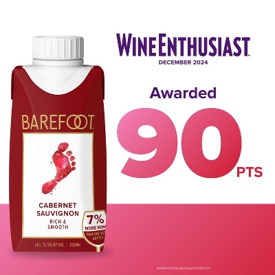 Barefoot Cabernet Sauvignon Red Wine - 4pk/200ml