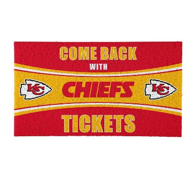 Evergreen Come Back with Tickets Kansas City Chiefs 28" x 16" Woven PVC Indoor Outdoor Doormat