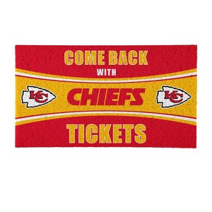 Evergreen Come Back with Tickets Kansas City Chiefs 28" x 16" Woven PVC Indoor Outdoor Doormat - 1 of 4