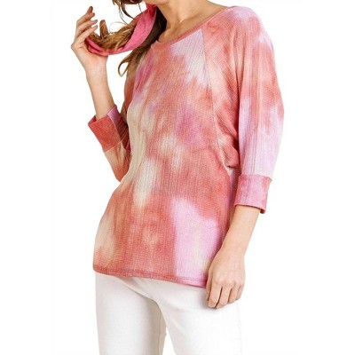 Women's Tie Dye Waffle Knit Top - umgee